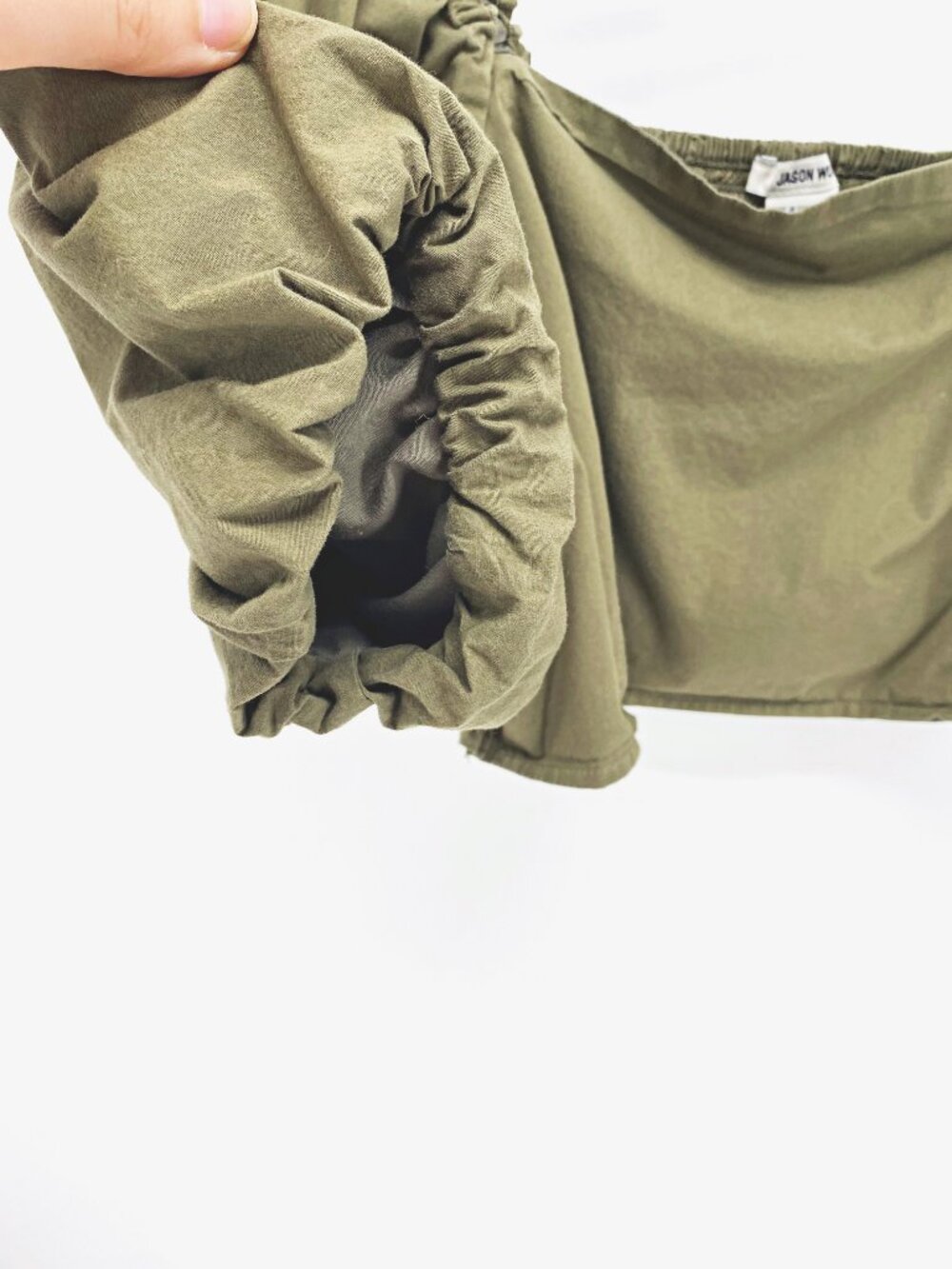 Jason Wu Puff Sleeve Smocked Crop Top - Picture 3 of 8
